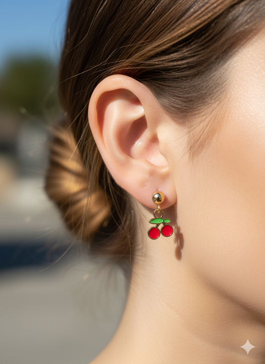 Cherry pop charm earrings